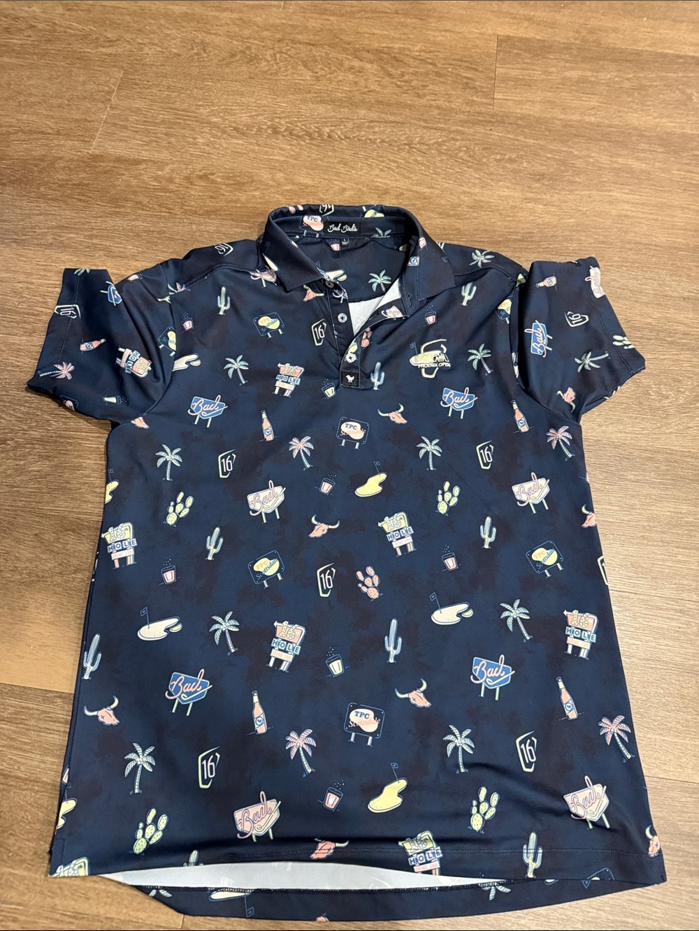 Bad Birdie WM Phoenix Open Navy Tropical Icon Polo